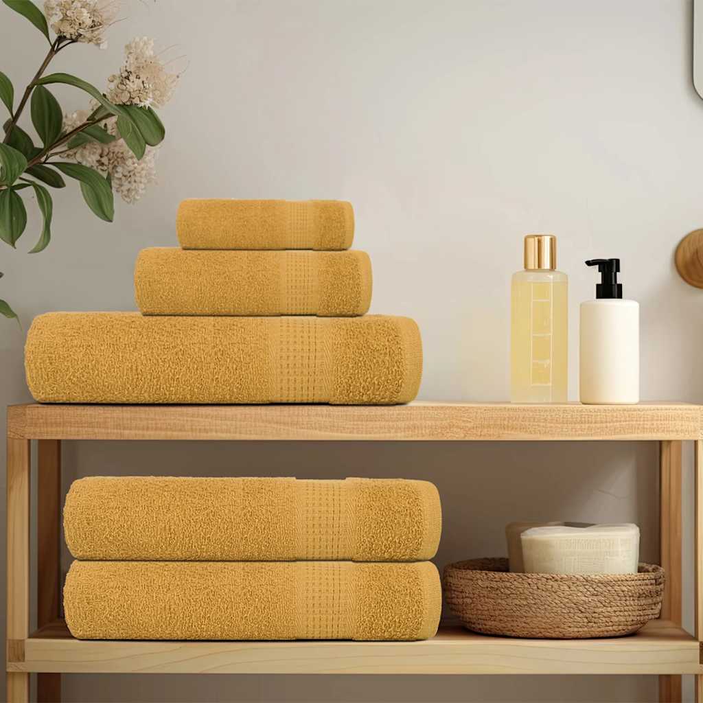 Asciugamani da Bagno 4 pz Oro 100x150 cm 360 g/m² 100% Cotone