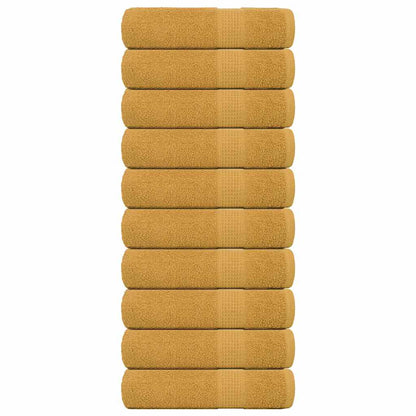 Asciugamani da Bagno 10 pz Oro 100x150cm 360 g/m² 100% Cotone