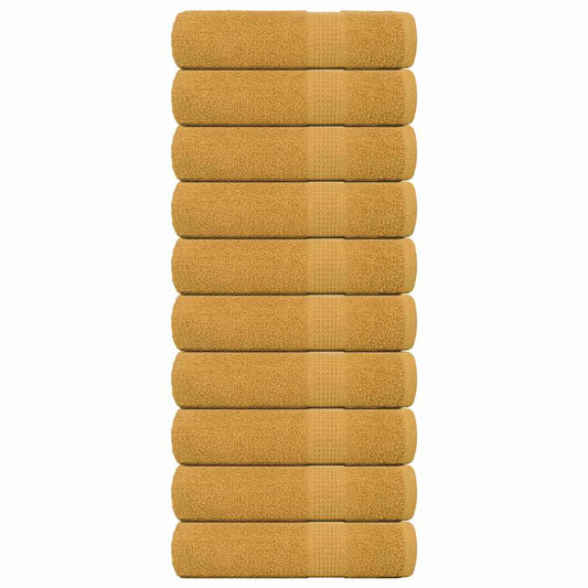 Asciugamani da Bagno 10 pz Oro 100x150cm 360 g/m² 100% Cotone