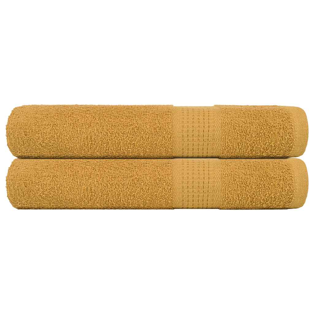 Asciugamani 2 pz Oro 100x200 cm 360 g/m² 100% Cotone