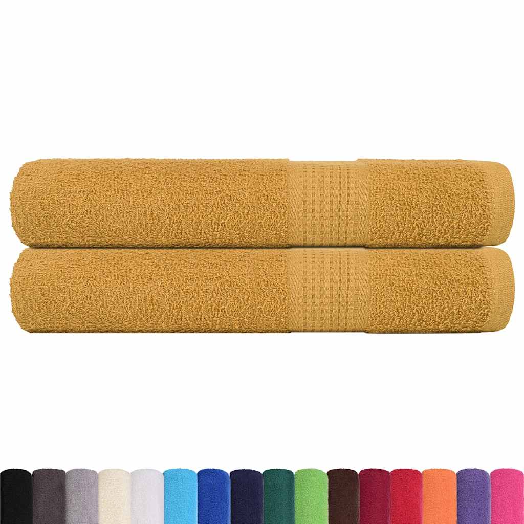 Asciugamani 2 pz Oro 100x200 cm 360 g/m² 100% Cotone