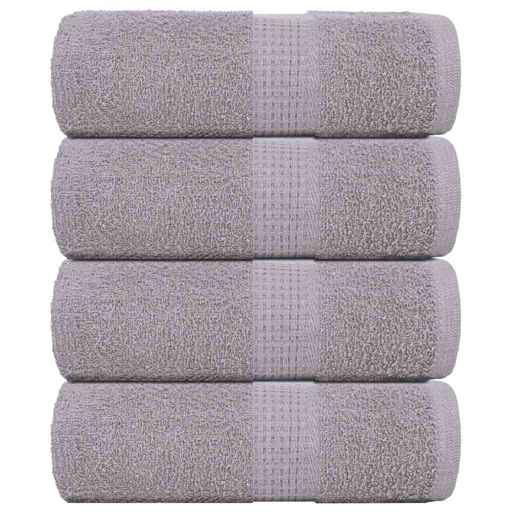 Asciugamani per Sapone 4 pz Grigio 30x30cm 360g/m² 100% Cotone