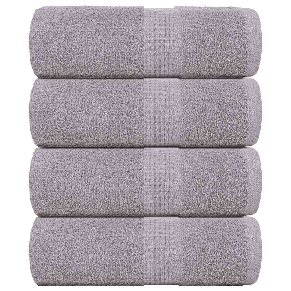 Asciugamani Ospiti 4 pz Grigio 30x50 cm 360 g/m² 100% Cotone