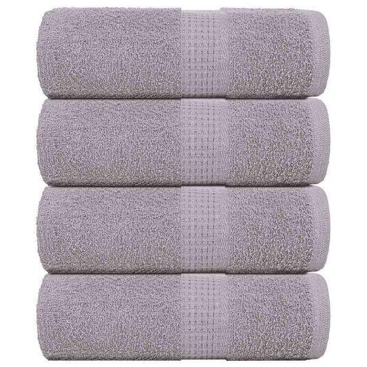 Asciugamani Ospiti 4 pz Grigio 30x50 cm 360 g/m² 100% Cotone