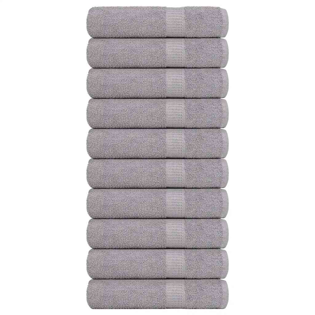 Asciugamani 10 pz Grigio 50x100 cm 360 g/m² 100% Cotone