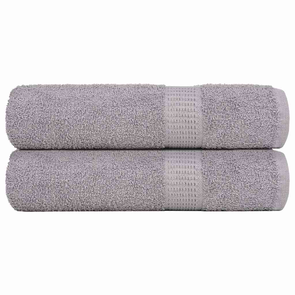 Asciugamani Doccia 2 pz Grigio 70x140 cm 360 g/m² 100% Cotone