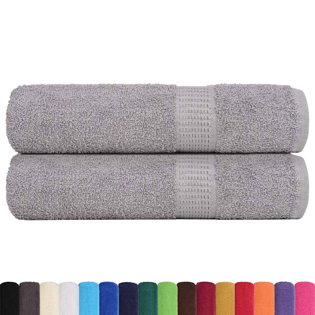 Asciugamani Doccia 2 pz Grigio 70x140 cm 360 g/m² 100% Cotone