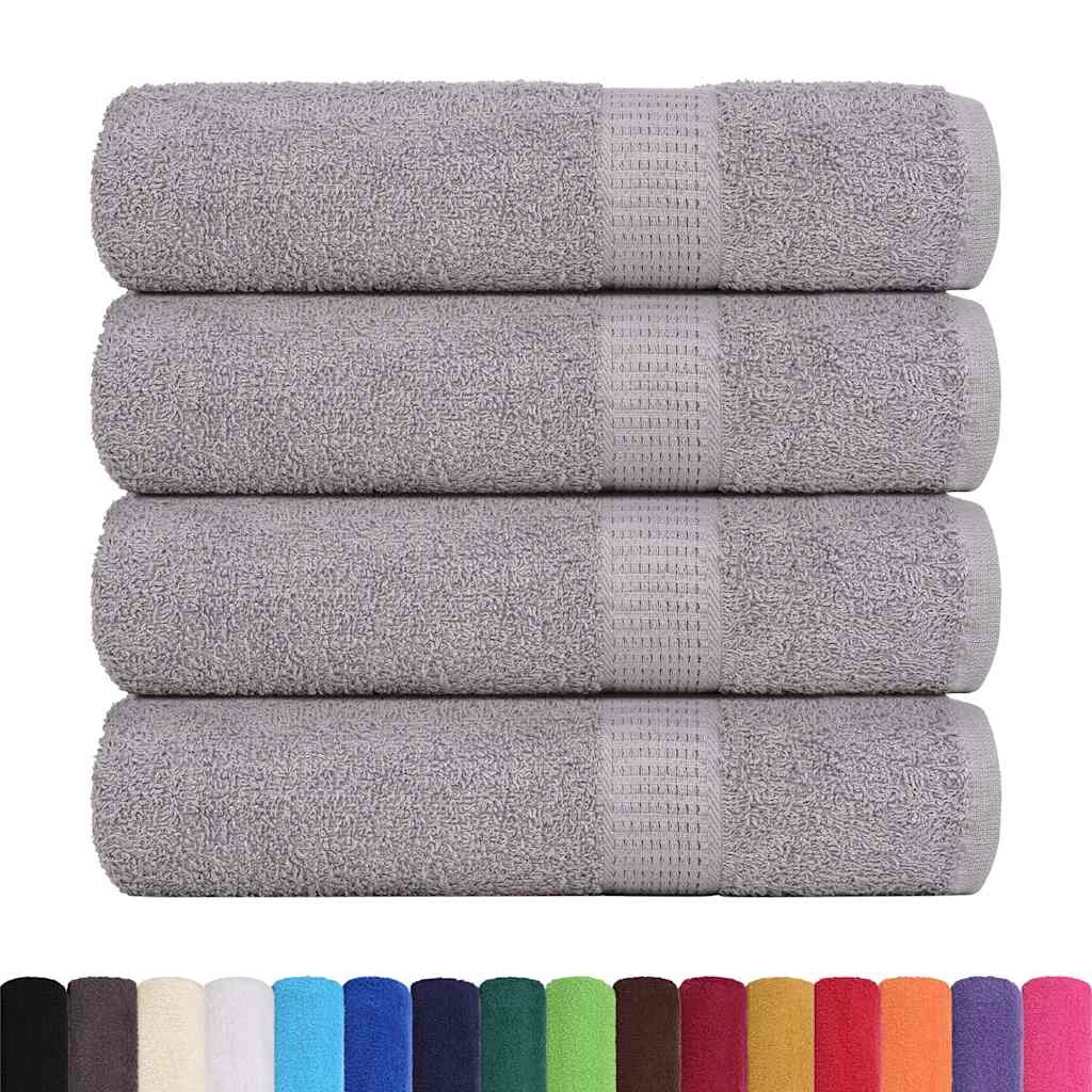 Asciugamani Doccia 4 pz Grigio 70x140 cm 360 g/m² 100% Cotone