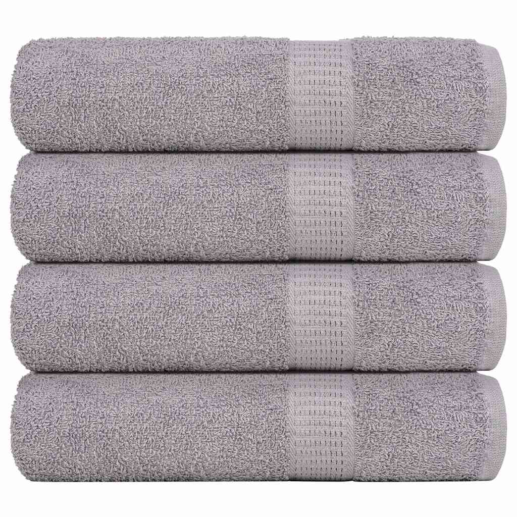 Asciugamani da Bagno 4 pz Grigio 100x150cm 360g/m² 100% Cotone