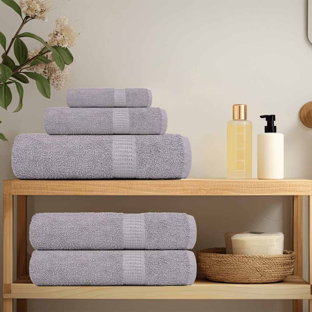 Asciugamani da Bagno 10pz Grigio 100x150cm 360 g/m² 100% Cotone