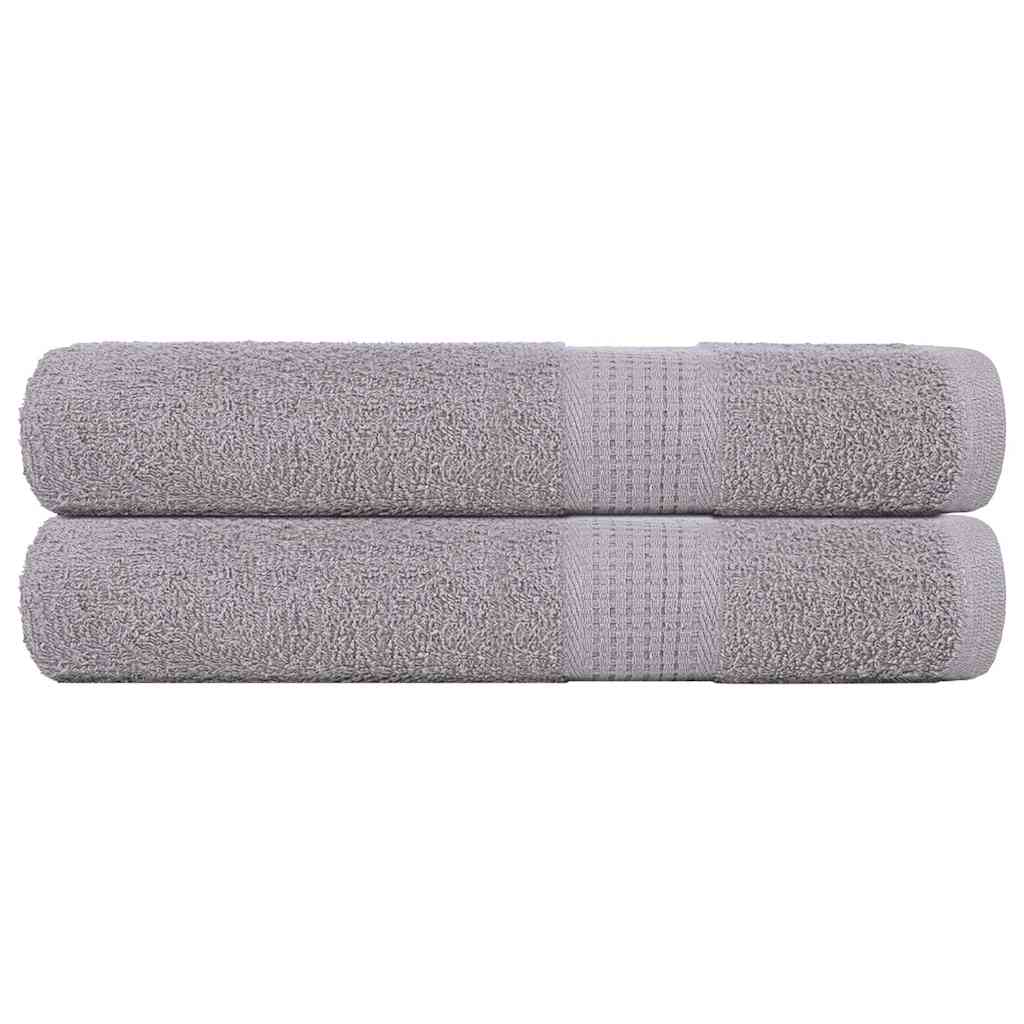 Asciugamani 2 pz Grigio 100x200 cm 360 g/m² 100% Cotone