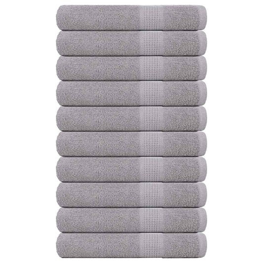 Asciugamani 10 pz Grigio 100x200 cm 360 g/m² 100% Cotone