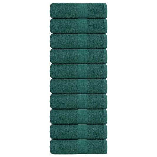 Asciugamani per Sapone 10 pz Verde 30x30cm 360g/m² 100% Cotone