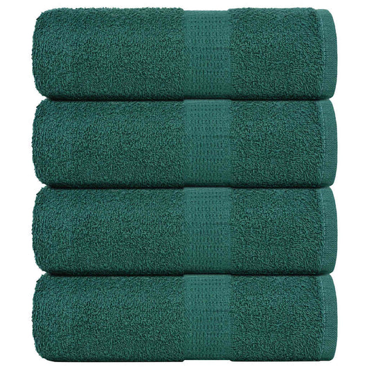 Asciugamani Ospiti 4 pz Verde 30x50 cm 360 g/m² 100% Cotone