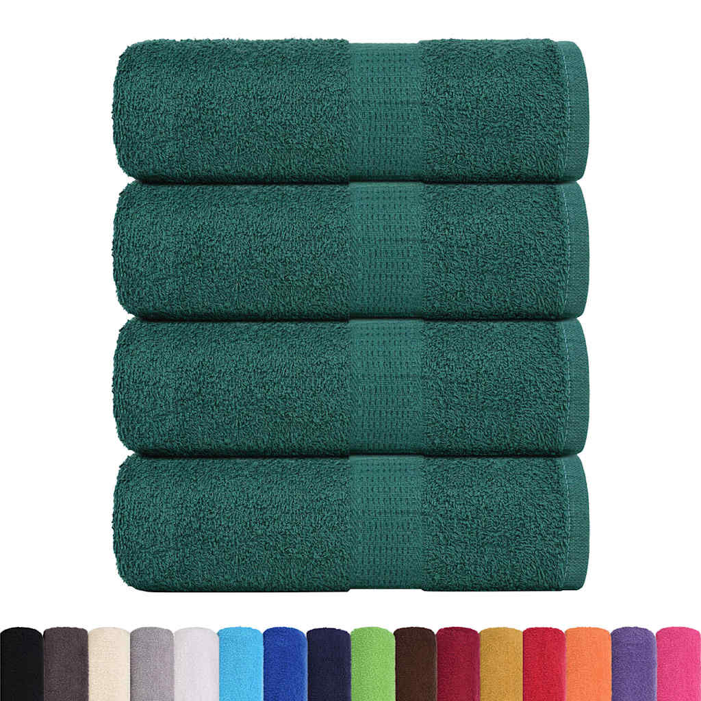 Asciugamani Ospiti 4 pz Verde 30x50 cm 360 g/m² 100% Cotone