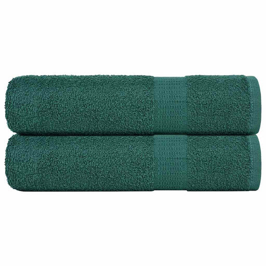 Asciugamani 2 pz Verde 50x100 cm 360 g/m² 100% Cotone