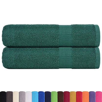 Asciugamani 2 pz Verde 50x100 cm 360 g/m² 100% Cotone