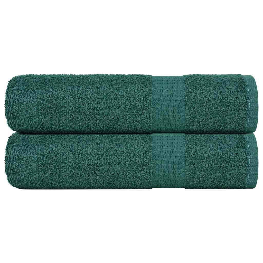 Asciugamani da Bagno 2 pz Verde 100x150cm 360g/m² 100% Cotone