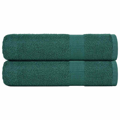 Asciugamani da Bagno 2 pz Verde 100x150cm 360g/m² 100% Cotone