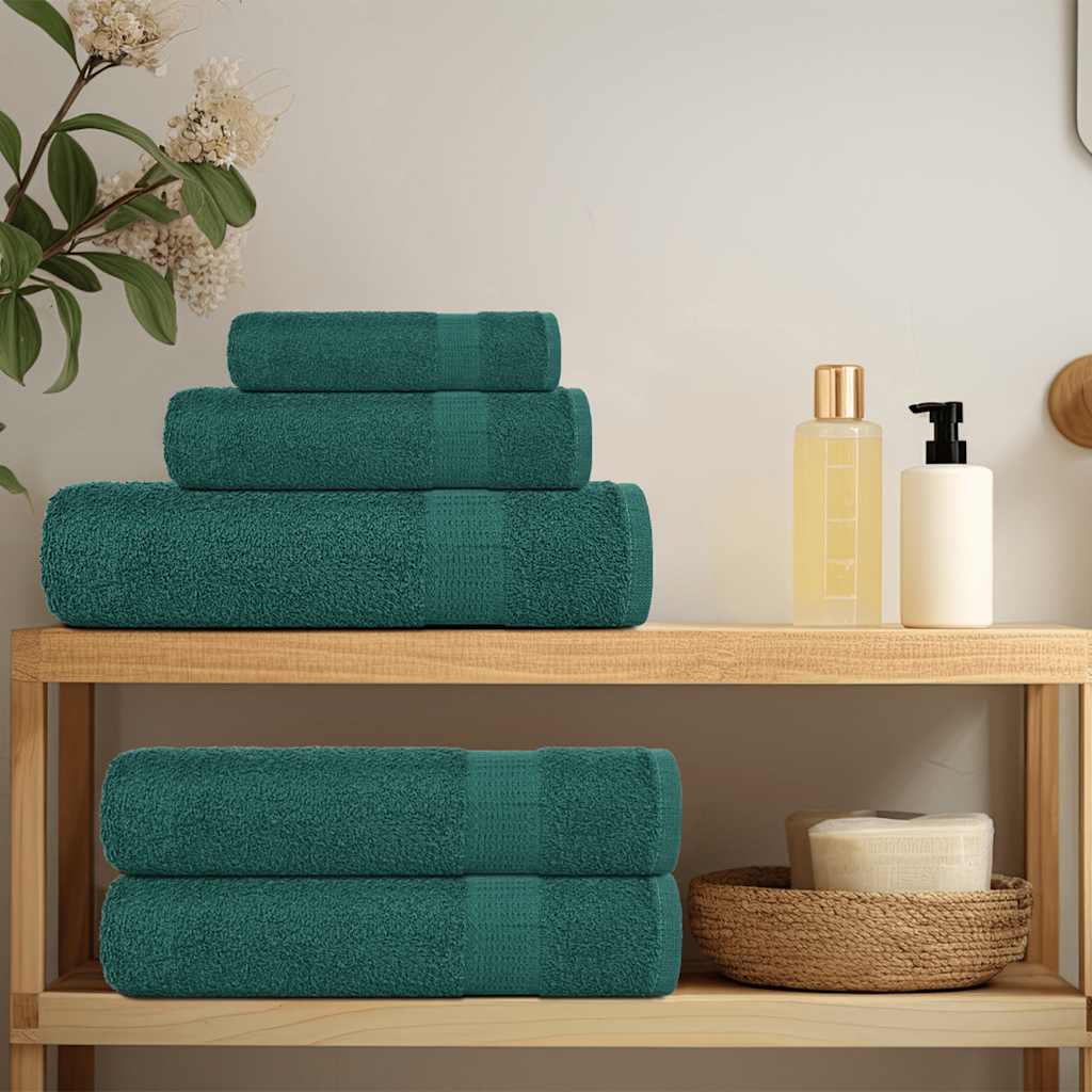 Asciugamani da Bagno 2 pz Verde 100x150cm 360g/m² 100% Cotone