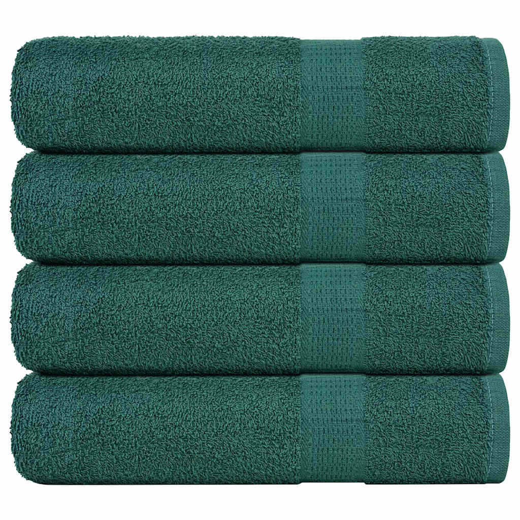 Asciugamani da Bagno 4 pz Verde 100x150cm 360g/m² 100% Cotone