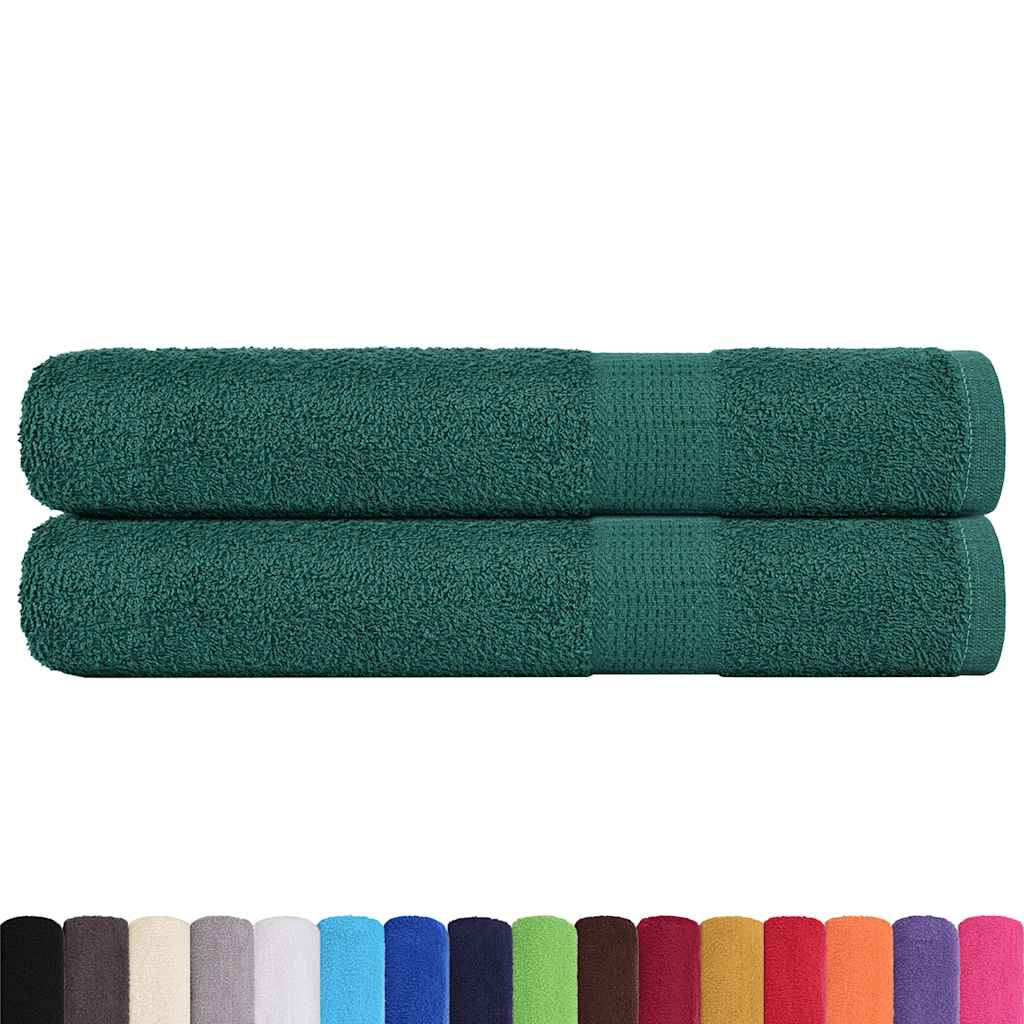 Asciugamani 2 pz Verde 100x200 cm 360 g/m² 100% Cotone