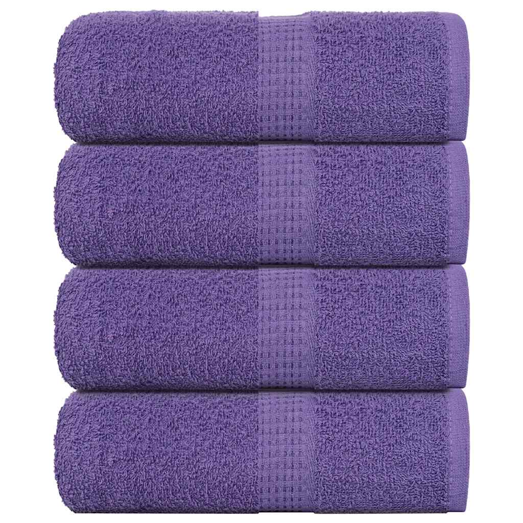 Asciugamani Ospiti 4 pz Viola 30x50 cm 360 g/m² 100% Cotone