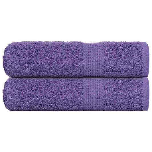 Asciugamani da Bagno 2 pz Viola 100x150cm 360g/m² 100% Cotone