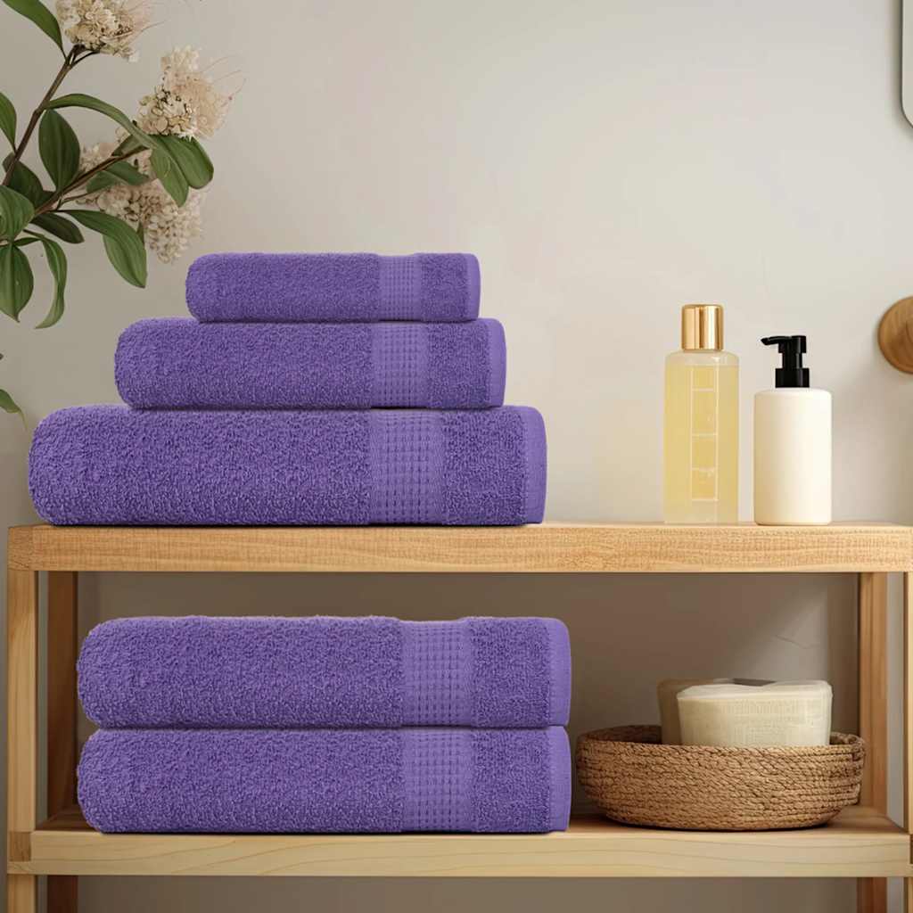 Asciugamani da Bagno 4 pz Viola 100x150cm 360g/m² 100% Cotone