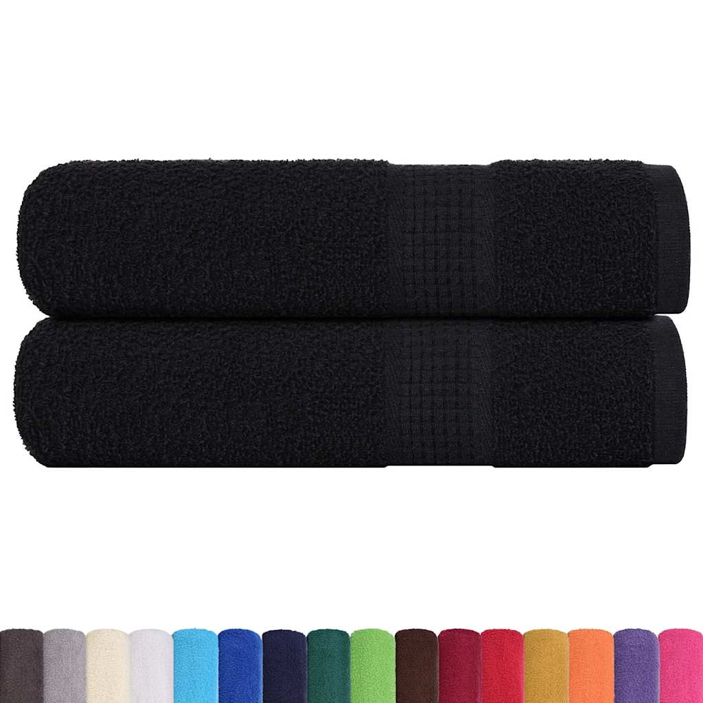 Asciugamani FROGN 2 pz Nero 50x100 cm 360 g/m²