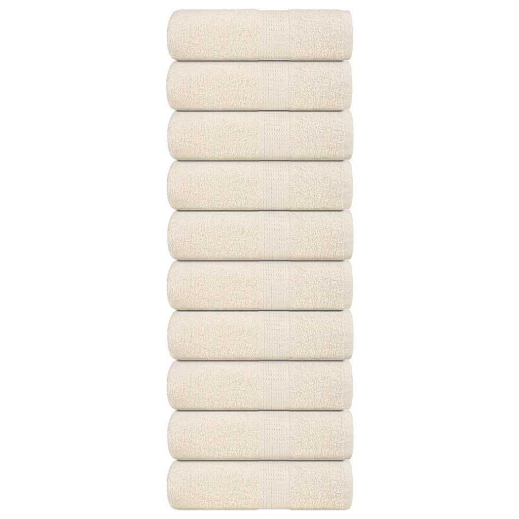 Asciugamani per Sapone 10 pz Crema 30x30cm 360 g/m² 100% Cotone