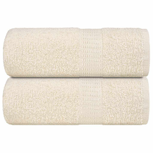 Asciugamani Ospiti 2 pz Crema 30x50 cm 360 g/m² 100% Cotone