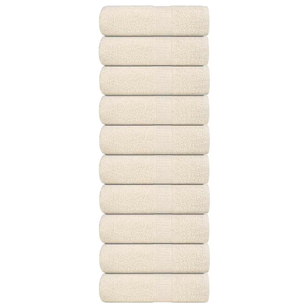 Asciugamani Ospiti 10 pz Crema 30x50 cm 360 g/m² 100% Cotone