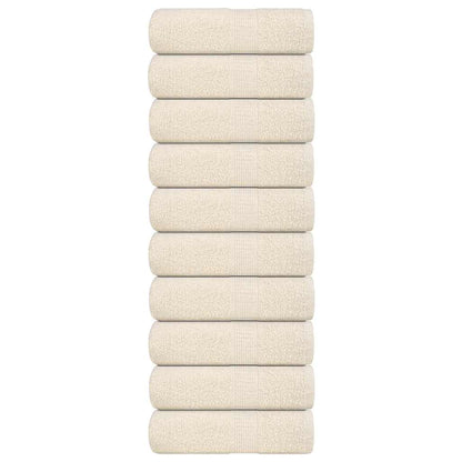 Asciugamani Ospiti 10 pz Crema 30x50 cm 360 g/m² 100% Cotone