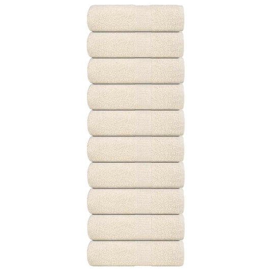 Asciugamani Ospiti 10 pz Crema 30x50 cm 360 g/m² 100% Cotone