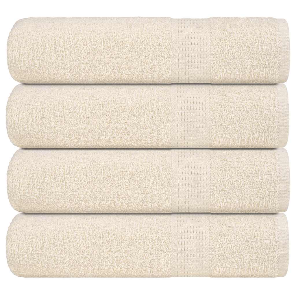 Asciugamani 4 pz Crema 50x100 cm 360 g/m² 100% Cotone