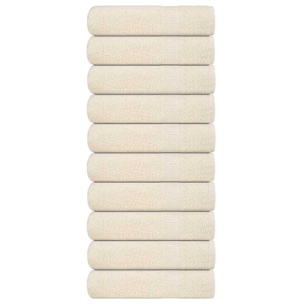 Asciugamani 10 pz Crema 50x100 cm 360 g/m² 100% Cotone