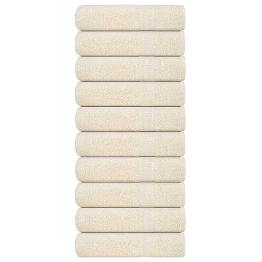 Asciugamani 10 pz Crema 50x100 cm 360 g/m² 100% Cotone