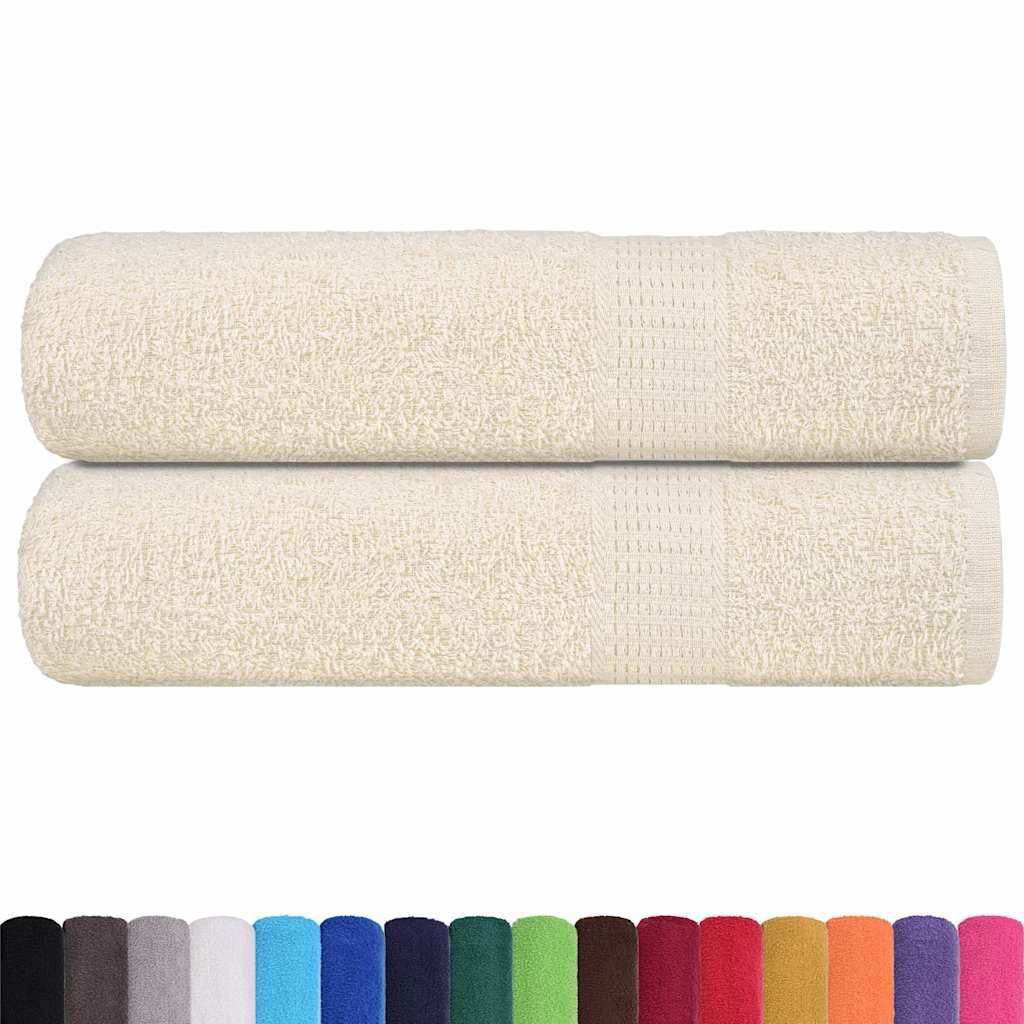 Asciugamani Doccia 2 pz Crema 70x140 cm 360 g/m² 100% Cotone