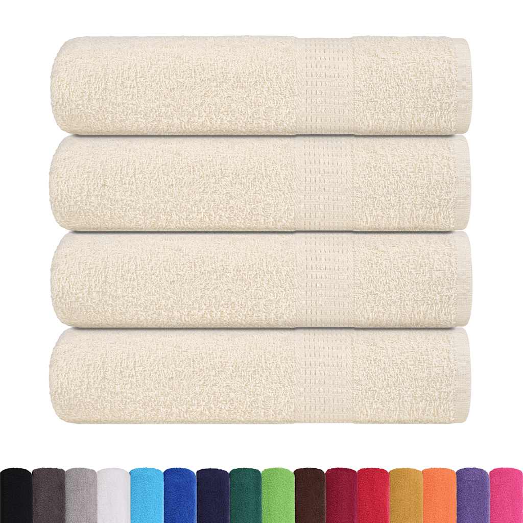 Asciugamani Doccia 4 pz Crema 70x140 cm 360 g/m² 100% Cotone