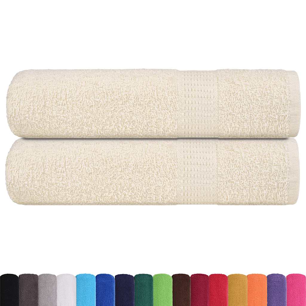 Asciugamani da Bagno 2 pz Crema 100x150 cm 360 g/m² 100% Cotone