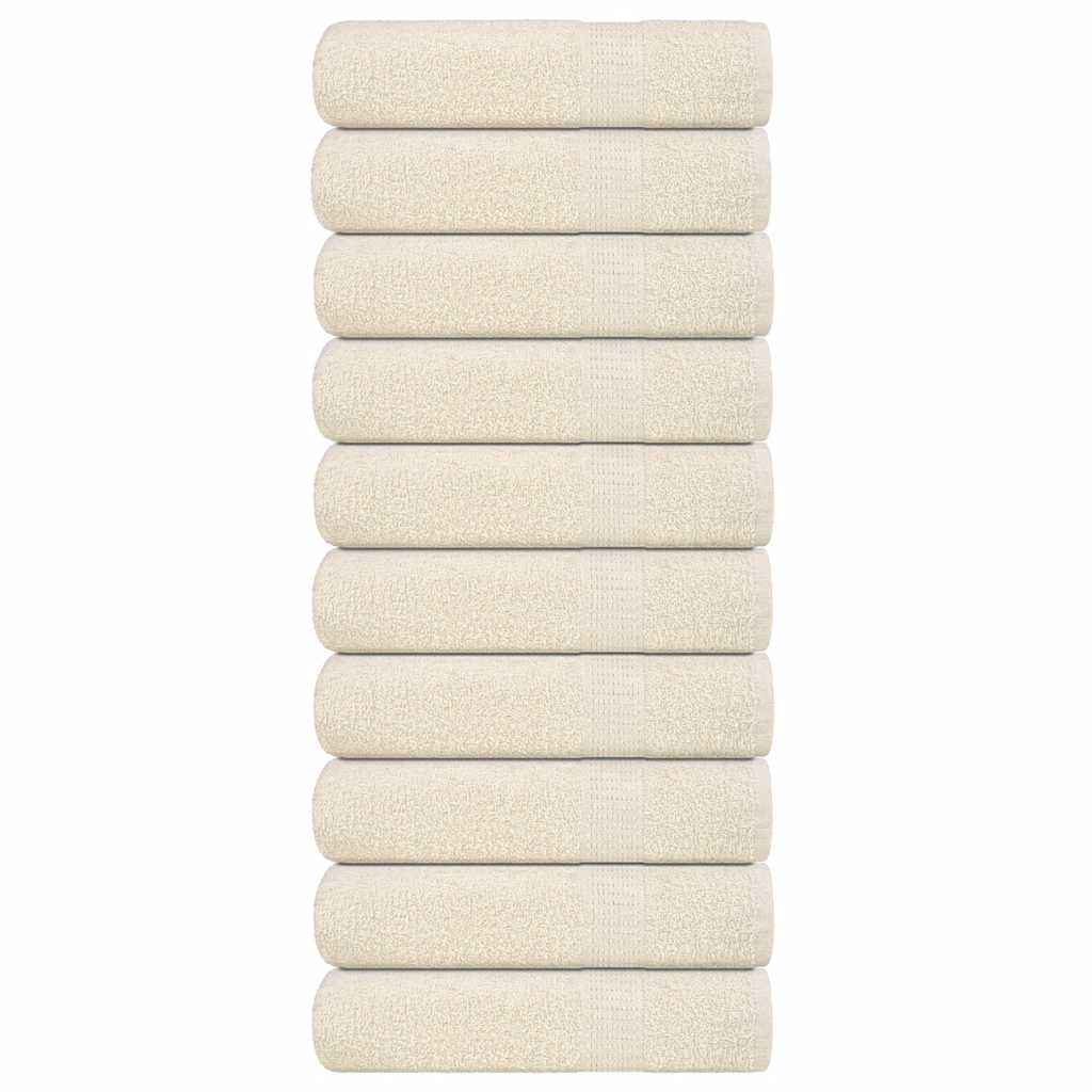 Asciugamani da Bagno 10 pz Crema 100x150cm 360 g/m² 100% Cotone