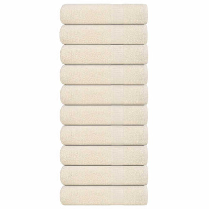 Asciugamani da Bagno 10 pz Crema 100x150cm 360 g/m² 100% Cotone