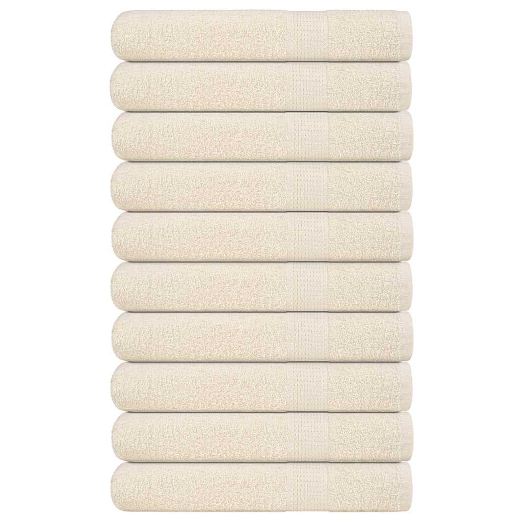 Asciugamani per Sauna 10 pz Crema 80x200cm 360 g/m² 100% Cotone