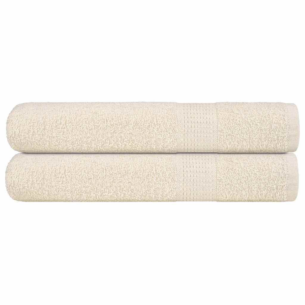 Asciugamani 2 pz Crema 100x200 cm 360 g/m² 100% Cotone