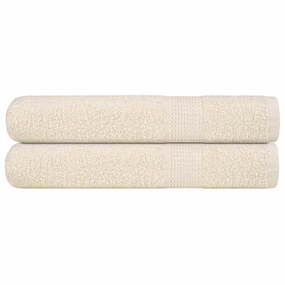 Asciugamani 2 pz Crema 100x200 cm 360 g/m² 100% Cotone