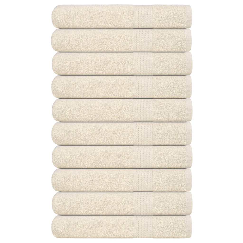 Asciugamani 10 pz Crema 100x200 cm 360 g/m² 100% Cotone