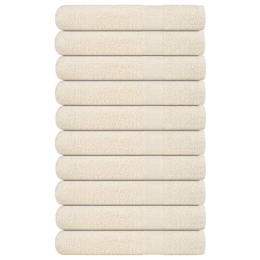 Asciugamani 10 pz Crema 100x200 cm 360 g/m² 100% Cotone