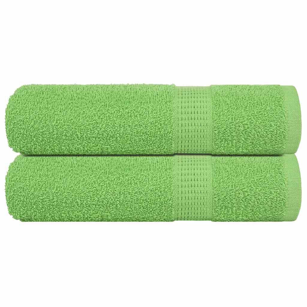 Asciugamani da Bagno 2 pz Verde Mela 100x150 cm 360 g/m² Cotone