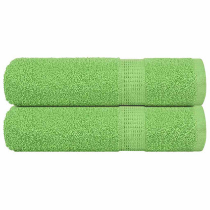 Asciugamani da Bagno 2 pz Verde Mela 100x150 cm 360 g/m² Cotone